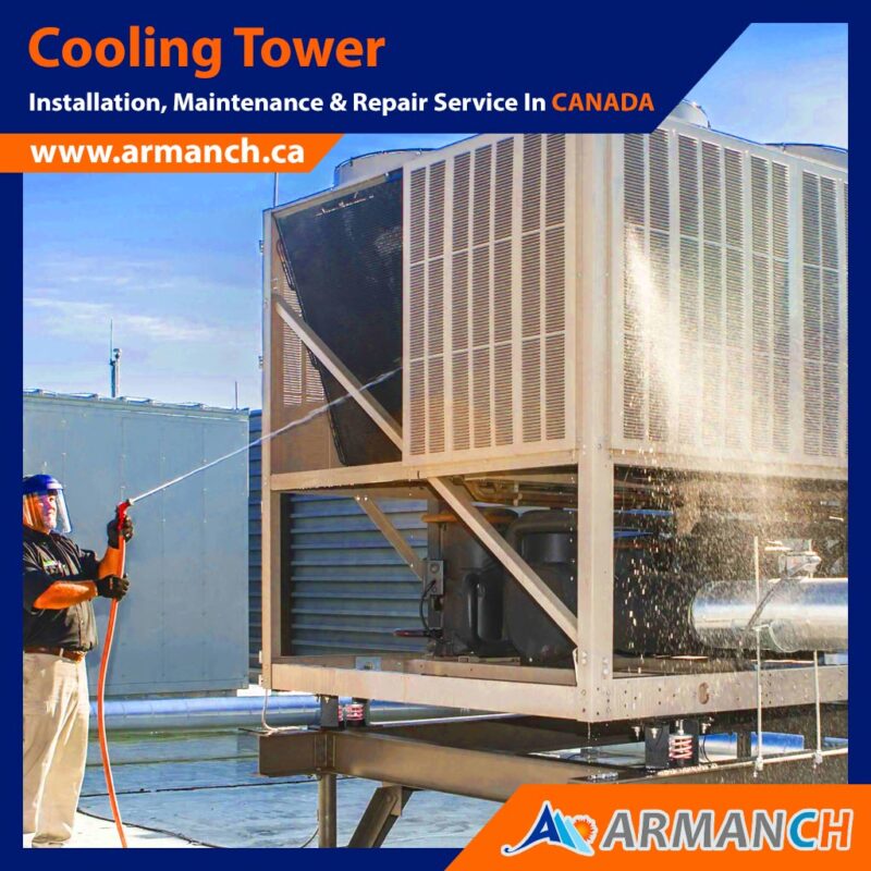 Cooling tower installation by armanch hvac company