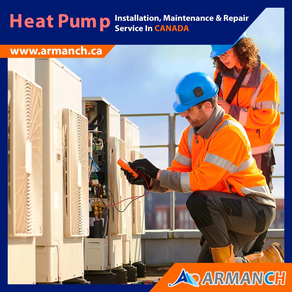 Aramanch's HVAC company experts during repair and maintenance Heat Pumps