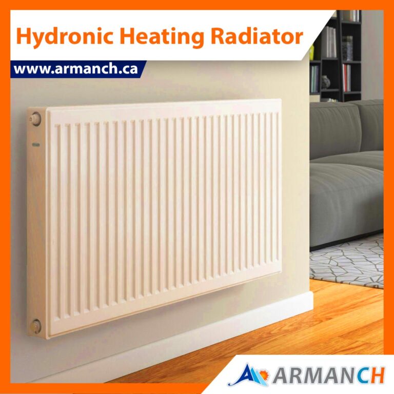 A white Hydronic Heating Radiator