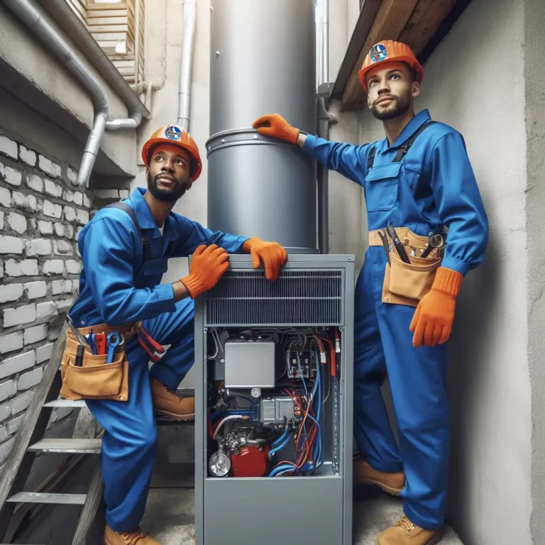 Armanch HVAC workers during a Turnkey project