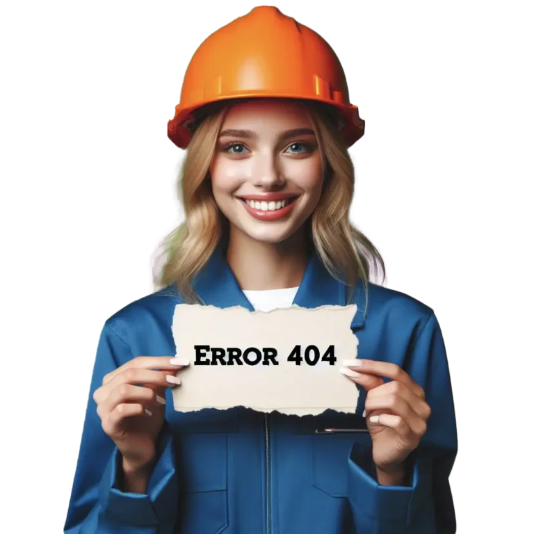 The Armanch HVAC woman expert holding the 404 error paper on her hands.