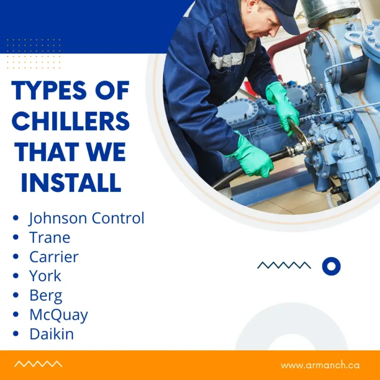Types of chillers that we Install